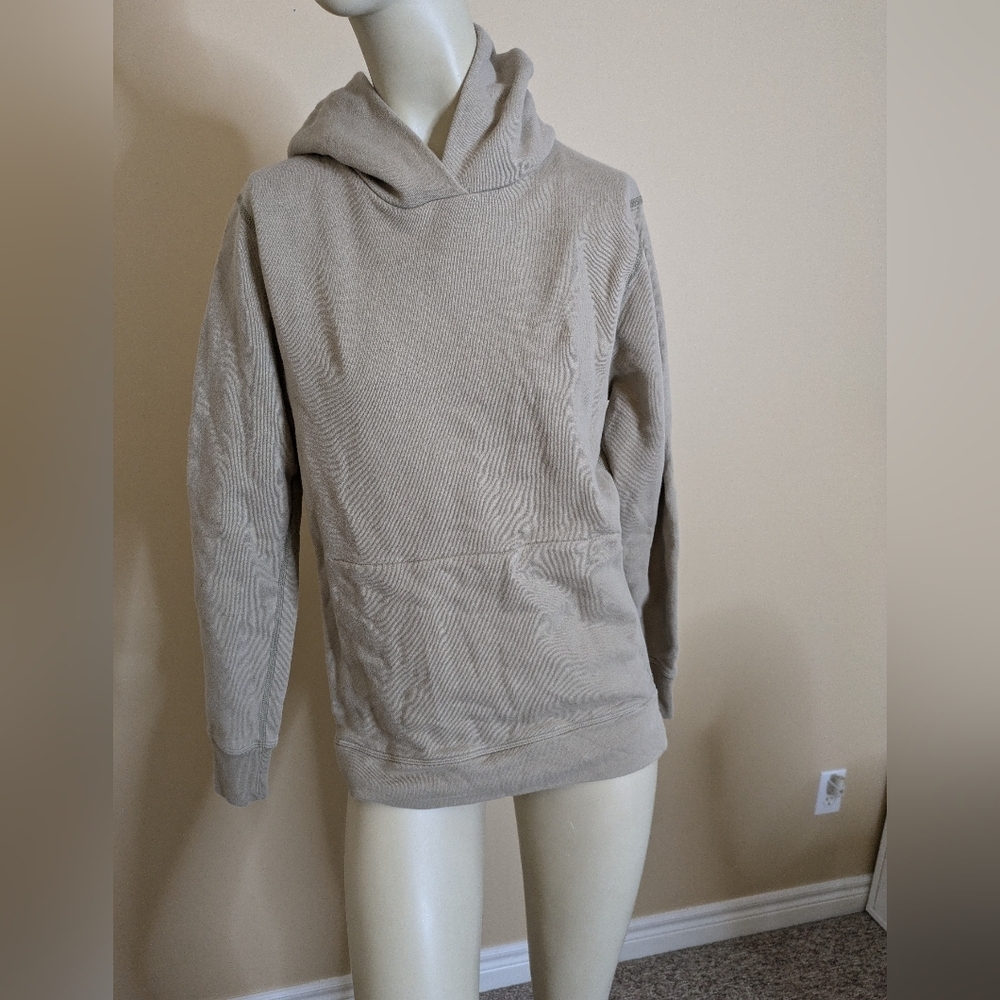 John Elliott Villain Hoodie Mens Size 0 XS Beige Side Zip Hooded Sweatshirt